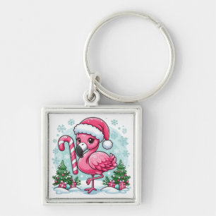 Chaveiro Flamingo de Natal Clipart de Sublimação-10424