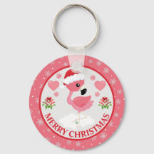 Flamingo de Natal Rosa e Vermelho de Inverno