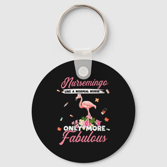 Chaveiro Flamingo | Enfermeiras Nursemingo Como Enfermeira  (Frente)