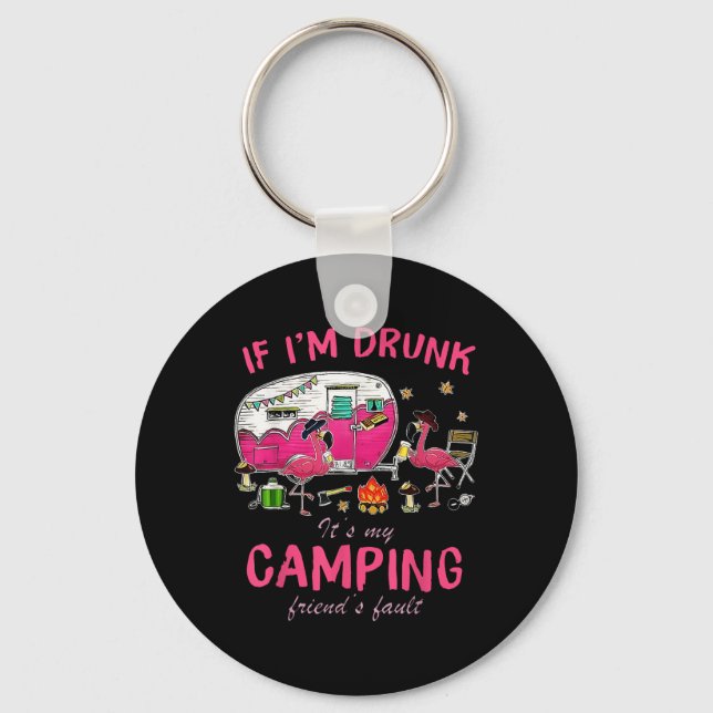 Chaveiro Flamingo Engraçado Se Eu Estiver Bêbado É culpa Do (Frente)