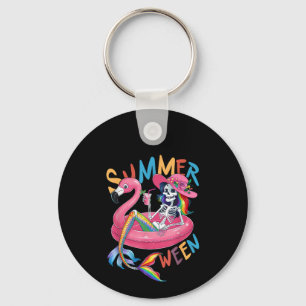 Chaveiro Flamingo Esqueleto de Verão Summerween Halloween M