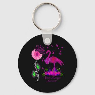 Chaveiro Flamingo Faith Esperança Ama Aneurisma Cérebro Con