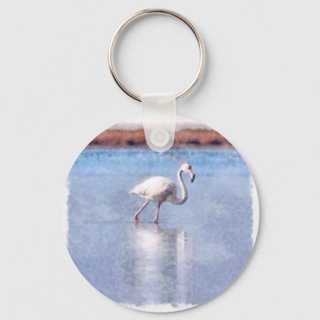 Chaveiro Flamingo Grace E Beauty Watercolor (Frente)