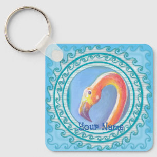 Chaveiro Flamingo Ondulado