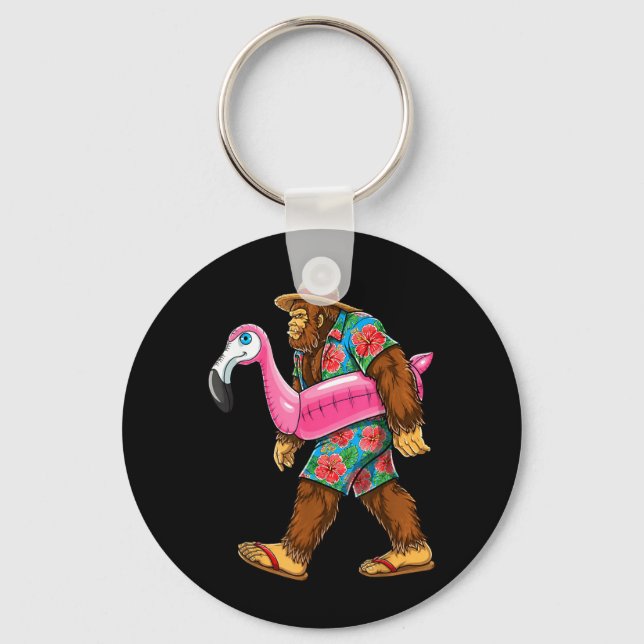 Chaveiro Flamingo Pé Grande Sasquatch nk Float ol Verão (Frente)