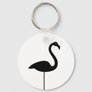 Chaveiro Flamingo preto e branco