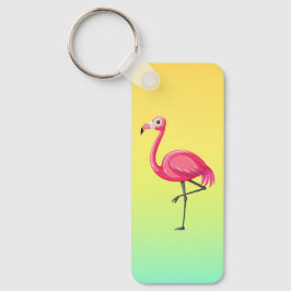 Chaveiro Flamingo Rosa em Estilo Cartoon