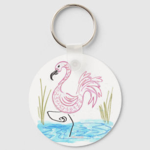 Chaveiro Flamingo rosa nº 13 por EelKat Wendy C Allen
