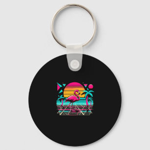 Chaveiro Flamingo rosa vibes de verão na praia palmeira tro