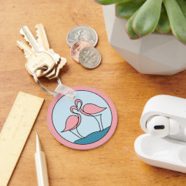 Chaveiro Flamingo Sua Empresa Roda Logotipo Art Cotação Fot