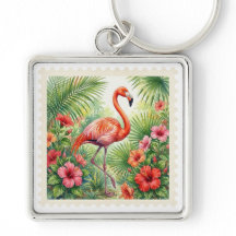 FLAMINGO TROPICAL ROSA E HIBISCO TROPICAL