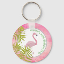 Flamingo Tropical Rosa Personalizado Favor de Aniv