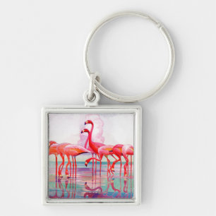 Chaveiro Flamingos cor-de-rosa por Francis Lee Jaques