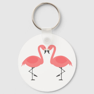 Chaveiro Flamingos Rosa Tropical - Havaiano, Amor Rosa Luau