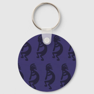 Chaveiro Flauta tocando Kokopelli Figura 1: Preto em azul