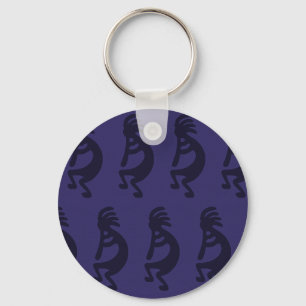 Chaveiro Flauta tocando Kokopelli Figura 1: Preto em azul