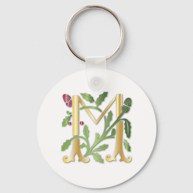 Chaveiro Fleur-de-lis M Monograma (Frente)