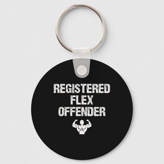 Chaveiro Flex Offender Registrado Funny Bodybuilding Workou (Frente)