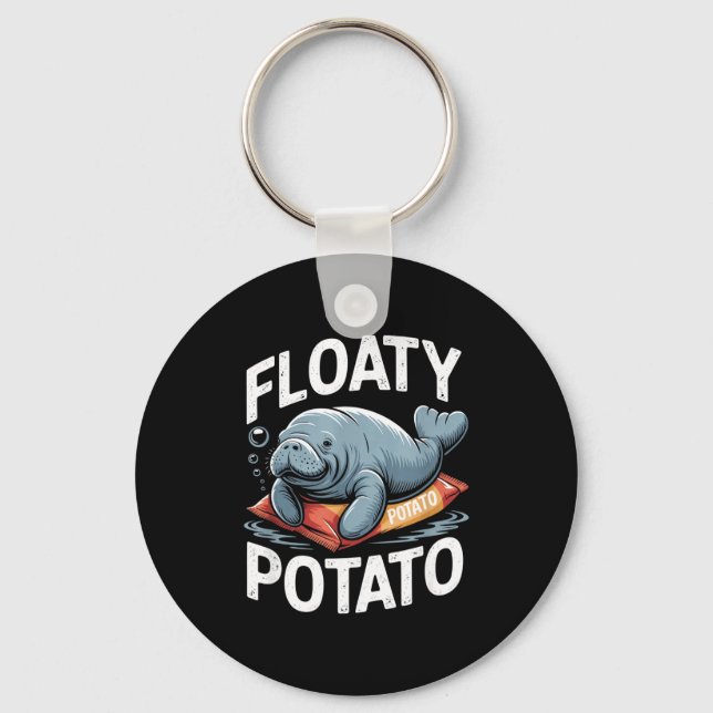 Chaveiro Floaty Tatoes Manatee Funny Sea Cow Ocean Animal L (Frente)