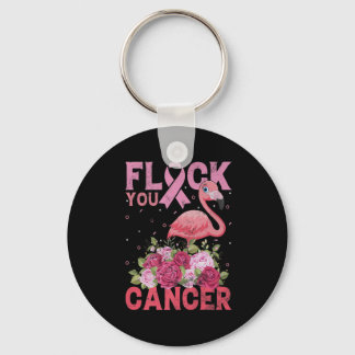 Chaveiro Flock You Cancer Pink Ribbon Flamingo Break Cance