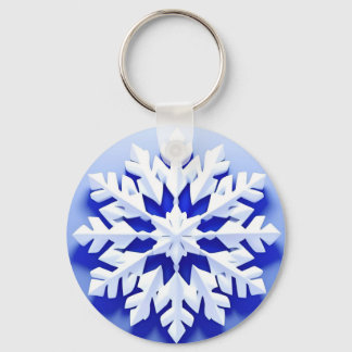 Chaveiro Floco de Neve Azul Detalhado