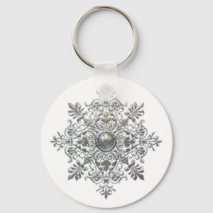 Chaveiro Floco de neve de prata