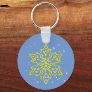 Chaveiro Floco de neve Dourado