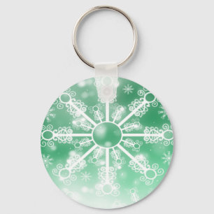 Chaveiro Floco de neve verde