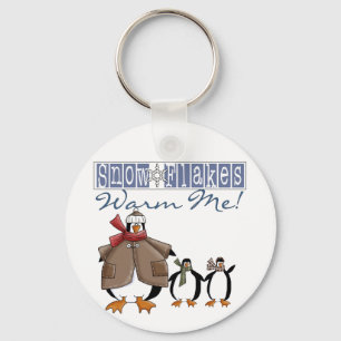 Chaveiro Flocos de neve aquecem-me Camisetas de Natal e pre