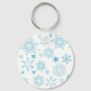 Chaveiro flocos de neve azuis