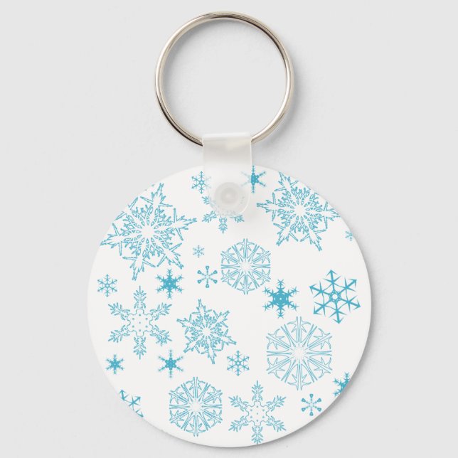 Chaveiro flocos de neve azuis (Frente)