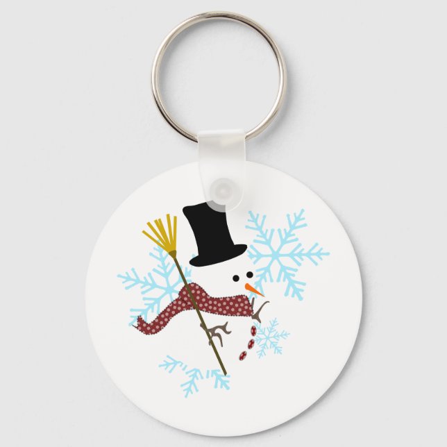 Chaveiro flocos de neve do boneco de neve (Frente)