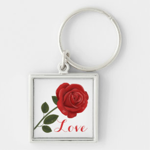 Chaveiro Flor Amor Rosa Vermelha Flor