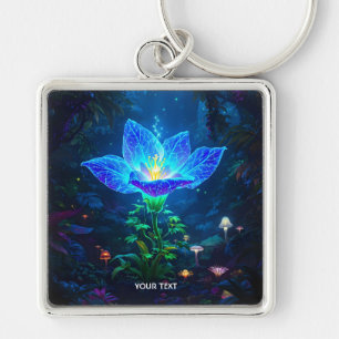 Chaveiro Flor Azul Bioluminescente Fantasia