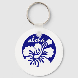 Chaveiro flor azul de Havaí