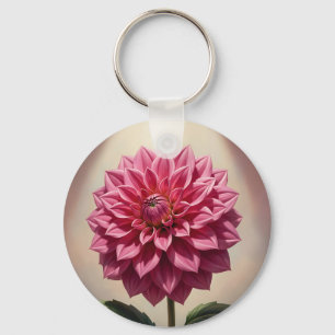 Chaveiro Flor Botânica de Dália Rosa