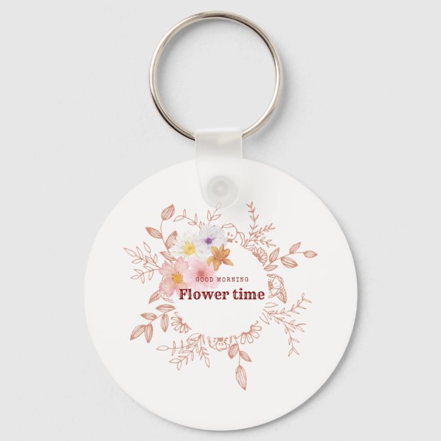 Chaveiro | Flor Botânica Tempo Argola de Chaves (Frente)