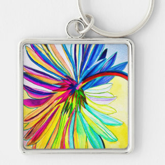 Chaveiro Flor colorida Rainbow gerbera