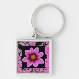 Chaveiro Flor cor-de-rosa
