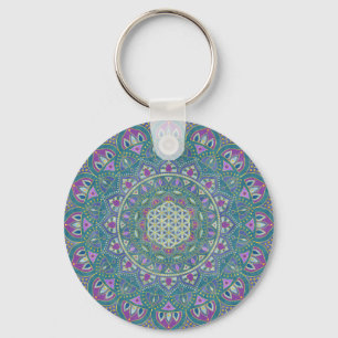 Chaveiro Flor Da Vida - Estilo De Mandala Índia 1