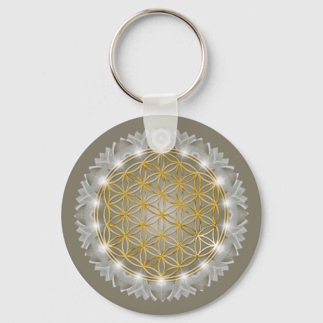 Chaveiro FLOR DA VIDA - Luz geométrica sagrada 1 (Frente)