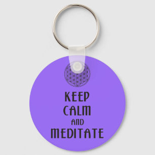 Chaveiro Flor da vida - MANTENHA A CALMA e MEDITATE