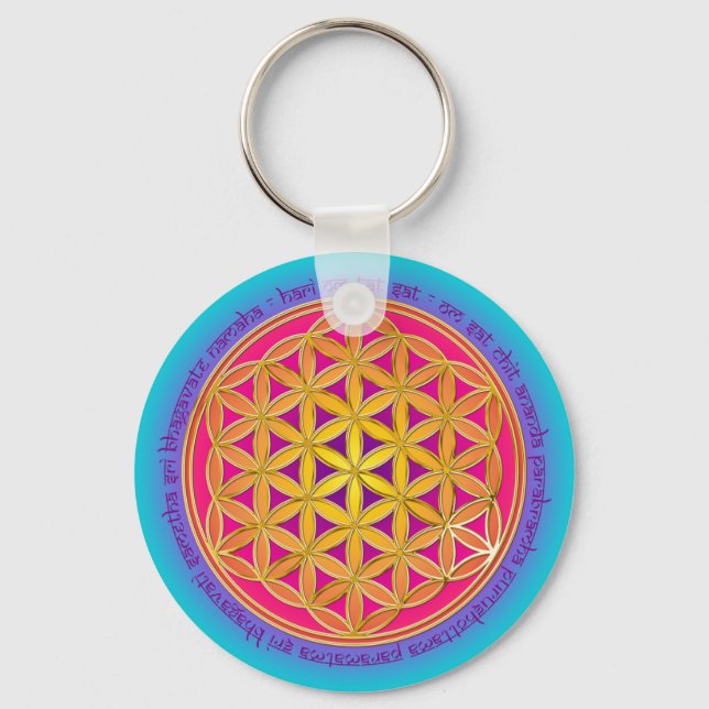 Chaveiro Flor Da Vida / Moola Mantra (Frente)