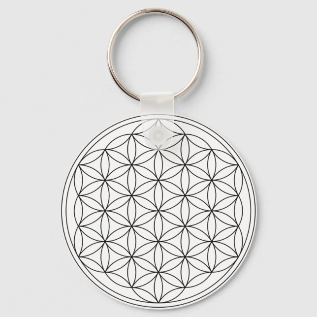 Chaveiro Flor da vida (preto e branco) (Frente)