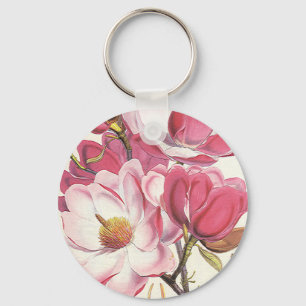 Chaveiro Flor de Árvore Magnólia Vintage, Flores de Jardim 