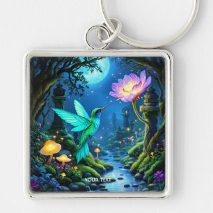 Chaveiro Flor de Ave Verde Fantasy