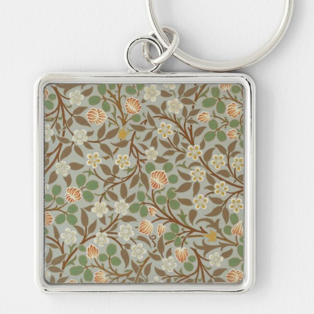 Chaveiro Flor de Botânica Trevo de William Morris (Frente)
