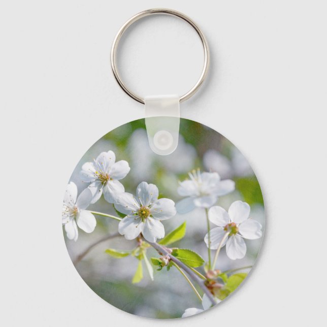 Chaveiro Flor de Cereja Branca (Frente)