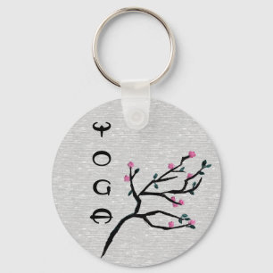 Chaveiro Flor de Cereja - Presentes de Yoga Artístico