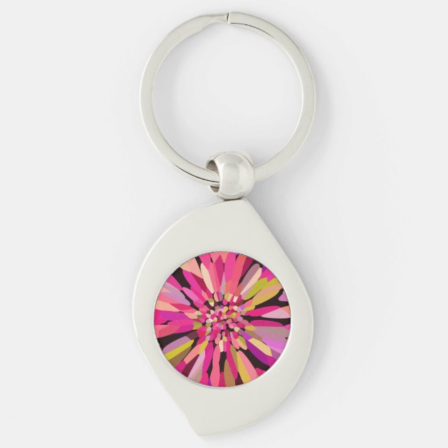 Chaveiro Flor de Confetti Rosa (Frente)